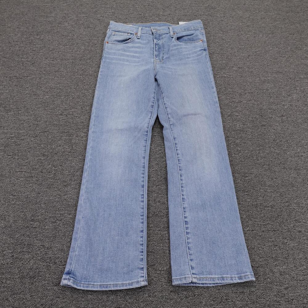Levis Jeans Premium 28 Blue Light Wash High Rise Wide Leg 28x26 Stretch Denim